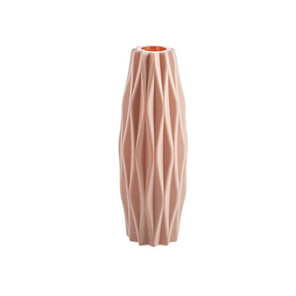 White Imitation Ceramic Plastic Vase – Nordic Decorative Flower Pot for Home, Wedding, or Table Centerpiece