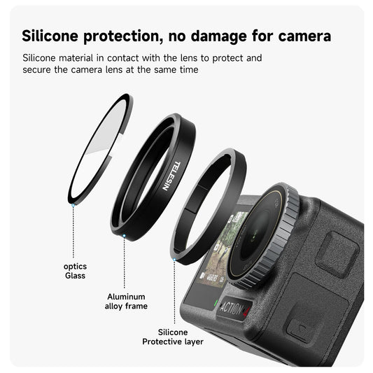 TELESIN CPL ND8 ND16 ND32 Lens Filter Set – Aluminium Frame Camera Filters for DJI OSMO Action 3/4/5 Pro