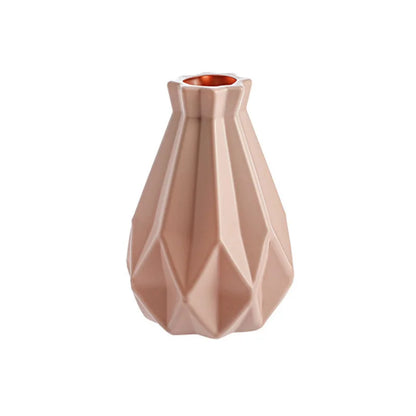 White Imitation Ceramic Plastic Vase – Nordic Decorative Flower Pot for Home, Wedding, or Table Centerpiece