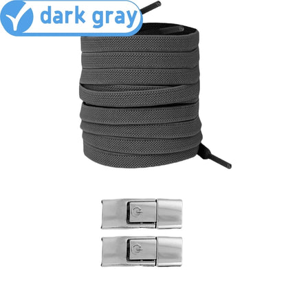 No Tie Press Lock Shoelaces – 8MM Elastic Flat Shoe Laces for Sneakers, Kids & Adults