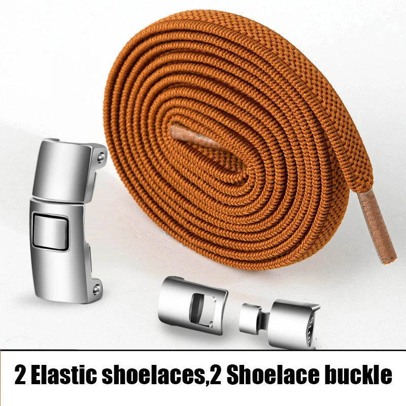 Elastic No Tie Shoelaces Semicircle Shoe Laces For Kids and Adult Sneakers Shoelace Quick Lazy Metal Lock Laces Shoe Strings