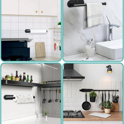 Adhesive Paper Towel Holder – Under Cabinet Tissue Rack for Kitchen & Bathroom Storage
