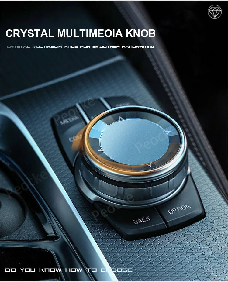 Crystal Multimedia Knob for BMW F33 F20 G20 G12 G30 F30 F11 Car Multimedia Buttons Cover G26 G29 F10 F06 F22 F36 Auto Accessory