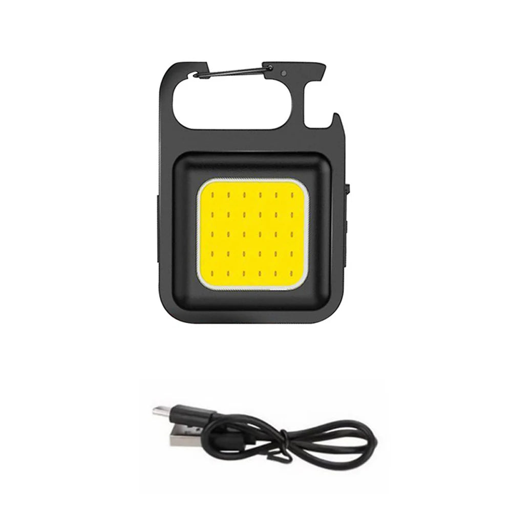 Super Bright Mini COB Keychain Flashlight – Portable Rechargeable Camping Light with Magnet & 4 Lighting Modes