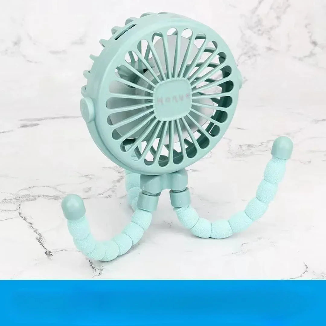 Baby Stroller Fan – Handheld Rechargeable USB Bladeless Mini Folding Fan for Outdoor, Table, or Neck Use
