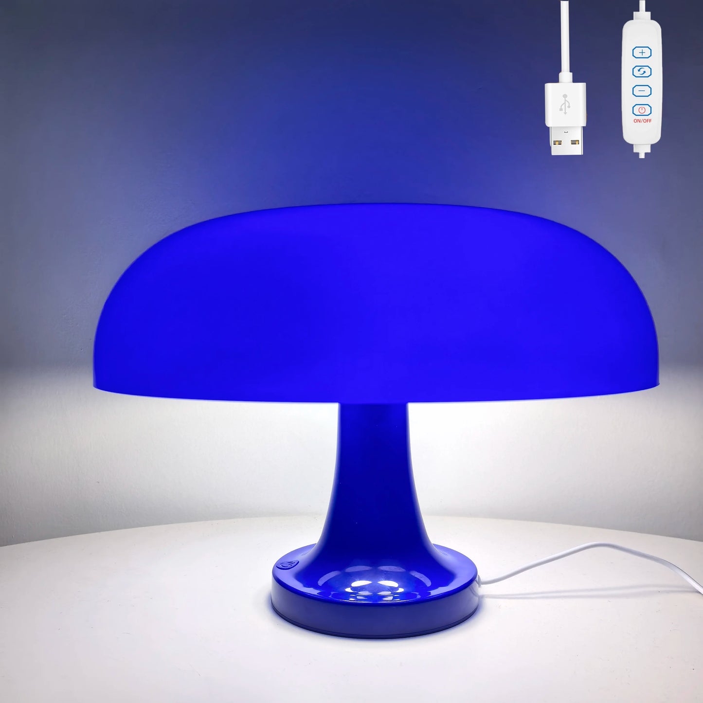 Mushroom Table Lamp – Modern Minimalist Danish Designer Bedside Lamp with 3-Color Dimming & USB Charging