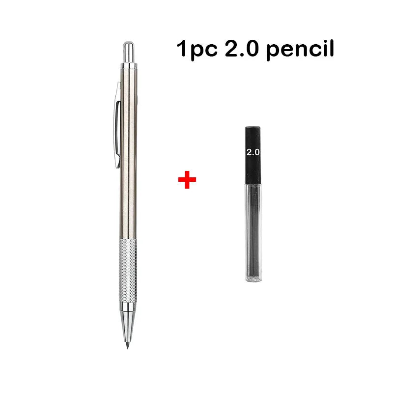 Mechanical Pencil Set 0.3–2.0mm – Full Metal Drawing & Writing Pencils with Leads for School & Office