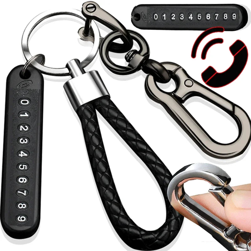 Motorcycle Lock Keychain Pendant – Anti-Lost Leather Rope Key Holder for Men & Women