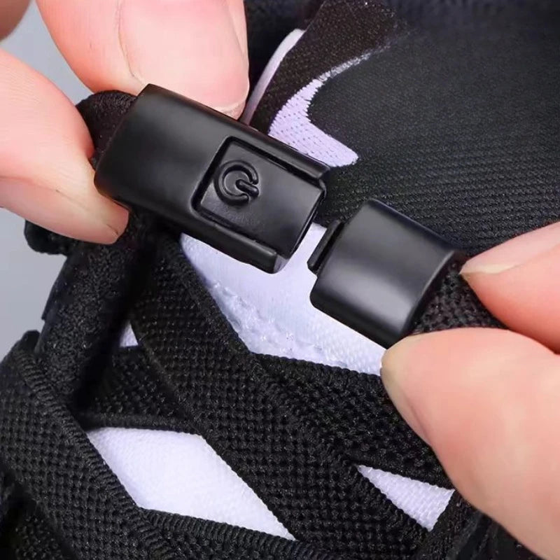 No Tie Press Lock Shoelaces – 8MM Elastic Flat Shoe Laces for Sneakers, Kids & Adults