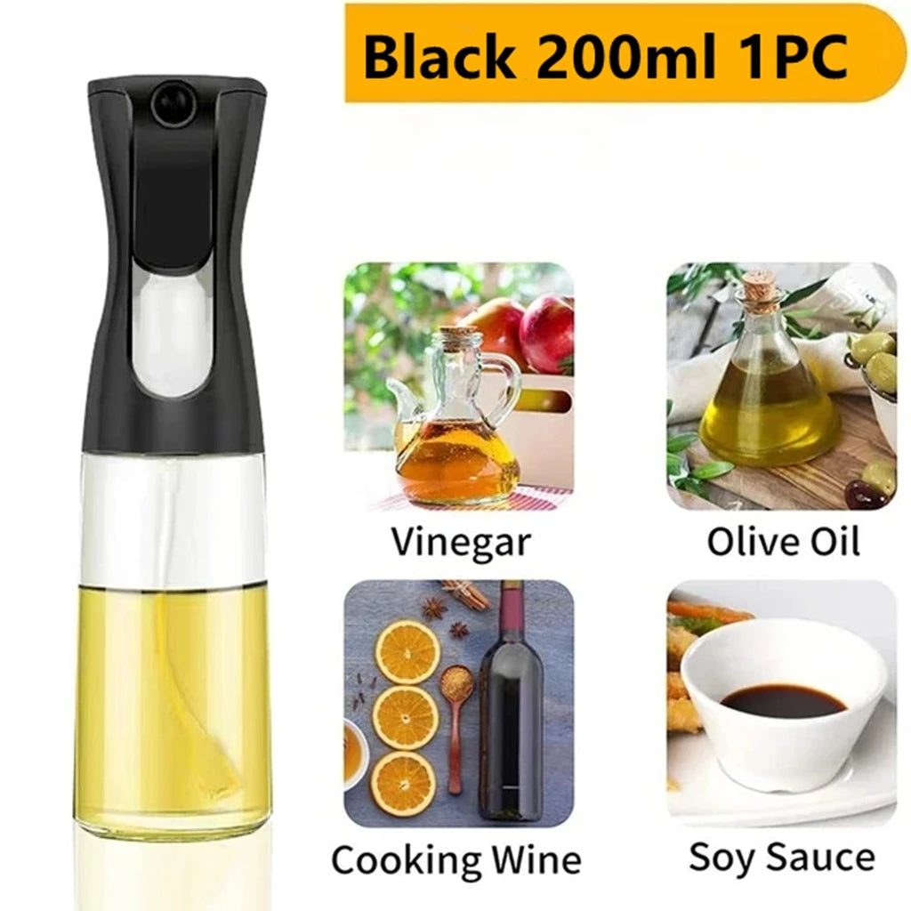 3PCS 200/300ml Oil Sprayer Bottle 1PC Kitchen Cooking Oil Dispenser Fitness Fat Loss Camping BBQ Vinegar Sauce Sprayer Bottle