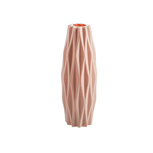 White Imitation Ceramic Plastic Vase – Nordic Decorative Flower Pot for Home, Wedding, or Table Centerpiece