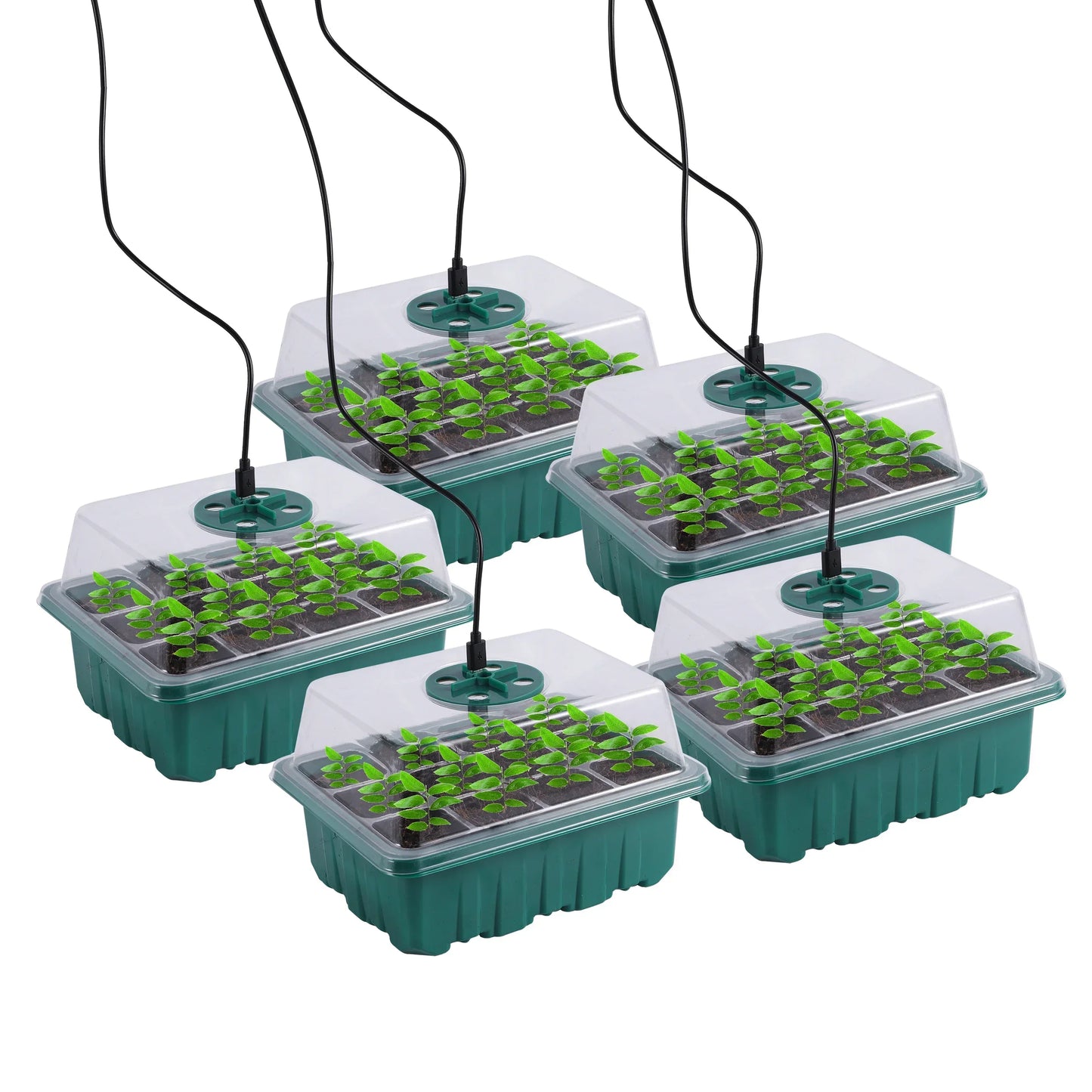 Seed Starter Tray Box with LED Grow Light – Adjustable Ventilation Nursery Pot for Seedling Germination & Indoor Gardening