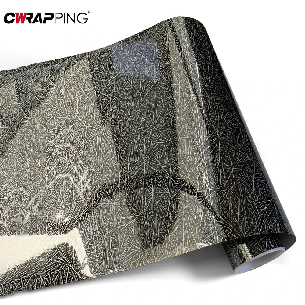 Automotive Vinyl Wrap Glossy Ice Crack Film Anti-scratch Waterproof DIY Body Car Interior Protection Tool Creative Stickers