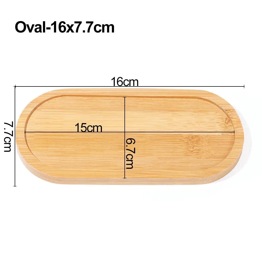 Bamboo Tray Saucer – Natural Wooden Coaster for Flower Pots, Cups & Kitchen Decor