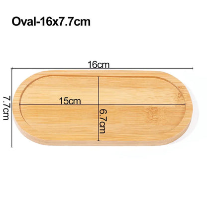 Bamboo Tray Saucer – Natural Wooden Coaster for Flower Pots, Cups & Kitchen Decor