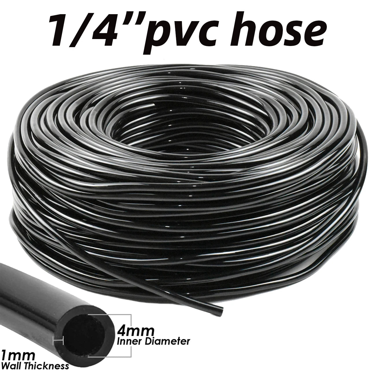 4/7mm Barbed Drip Irrigation Connectors – 1/4" Tubing Hose Fittings for Garden, Lawn & Flower Pots (1-50pcs)