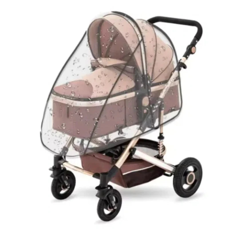 Universal Stroller Rain Cover – Waterproof, Dustproof, Transparent Weather Shield for Baby Prams