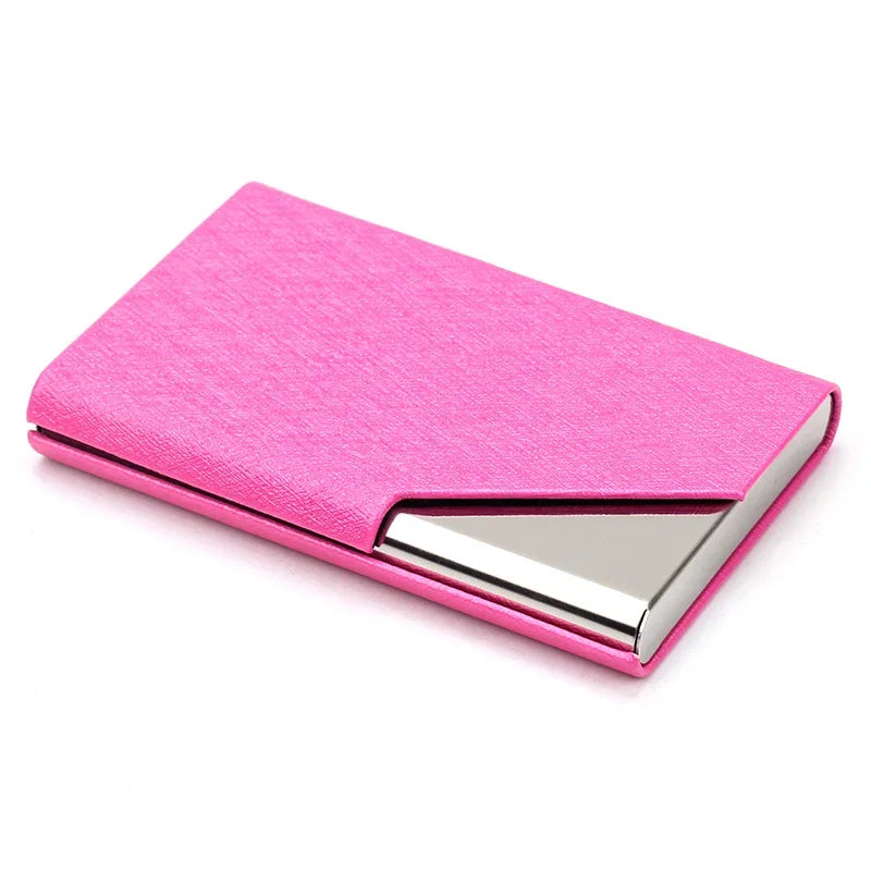 Luxury Laser Engraved Logo PU Leather Business Card Holder – Fashionable ID Credit Case