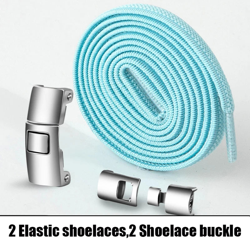 Elastic No Tie Shoelaces Semicircle Shoe Laces For Kids and Adult Sneakers Shoelace Quick Lazy Metal Lock Laces Shoe Strings