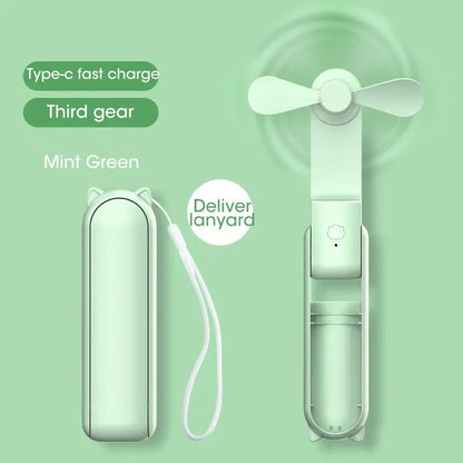 2000mAh Foldable Mini USB Fan – Portable Desktop Cooler with Power Bank Function for Home, Office & Travel