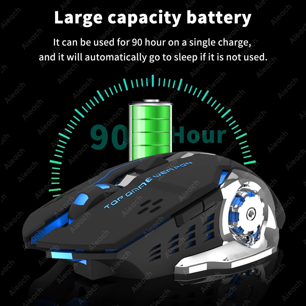 Wireless Bluetooth Gaming Mouse 2.4g USB Rechargeable Ergonomic Mechanical Backlight Design for Laptop PC Computer Gamer