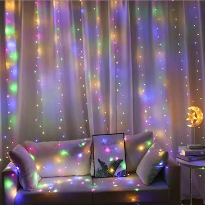 USB Curtain String Lights 8 Modes Fairy Light Christmas Tree Garland Lights Holiday Wedding Christmas Home Bedroom Decoration