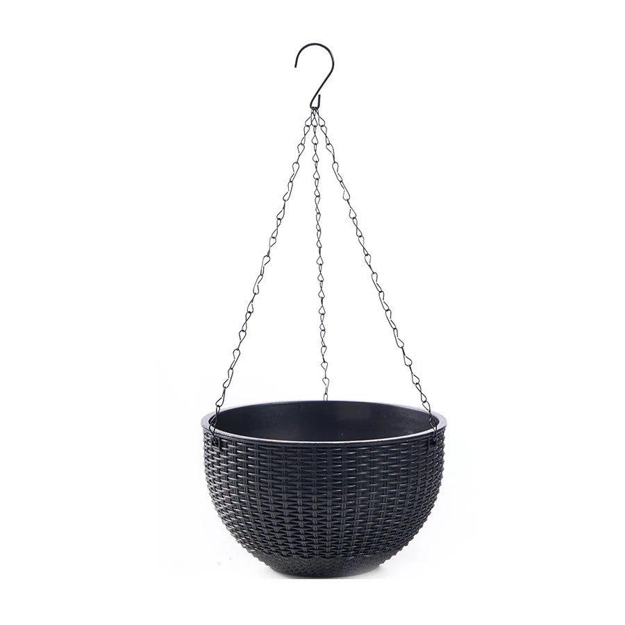 Honeycomb Hanging Planter – Imitation Rattan Plastic Hanging Basket with Chain