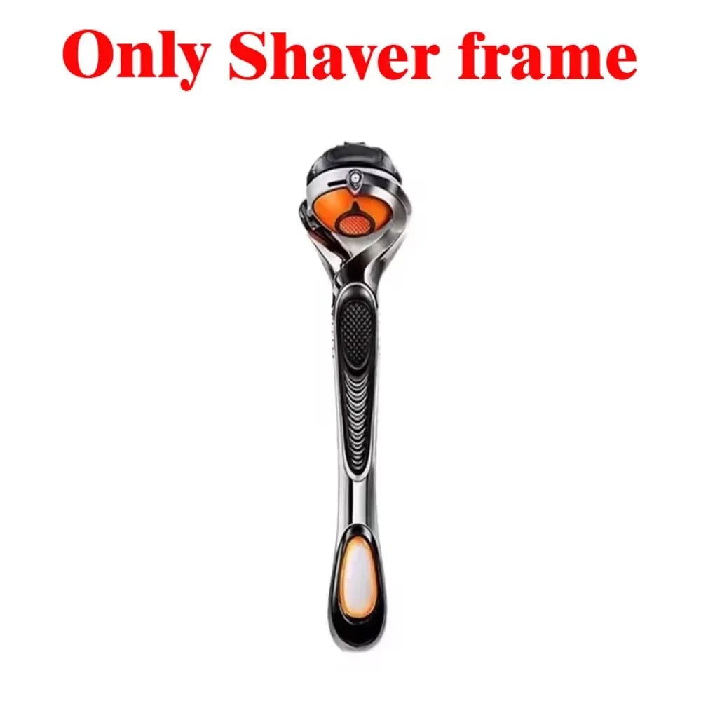 Manual Razor for Men – Refillable Beard Shaver with Replaceable Blades for Face & Beard Grooming