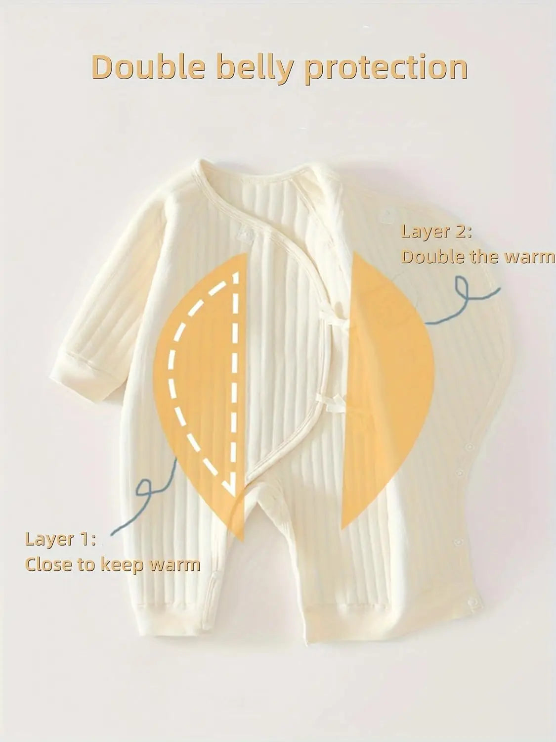 Newborn Boys Girls Cotton Bodysuit – Thickened Winter Onesie for Toddler Home Wear