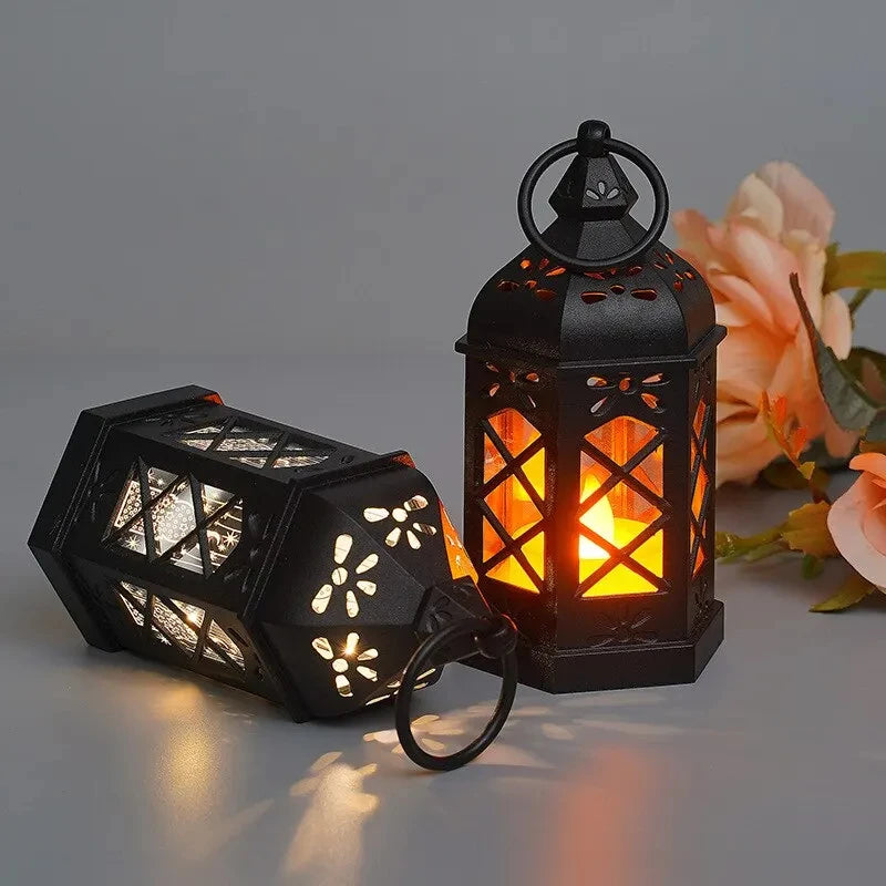Retro Hexagonal Wind LED Lamp – Creative Portable Candle‑Style Mini Lamp