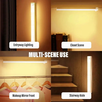 Rechargeable LED Motion Sensor Night Light – Under Cabinet Cordless Lamp for Kitchen, Wardrobe, Bedside & Hallway