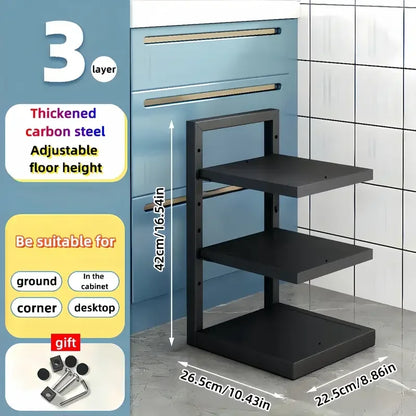 Adjustable Stainless Steel Pot Rack Organizer – Multi-Layer Kitchen Pan & Lid Storage Stand