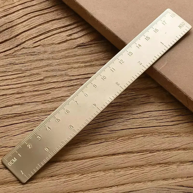 Retro Brass Straight Rulers – Metal Triangle Ruler & Protractor for School & Office Use