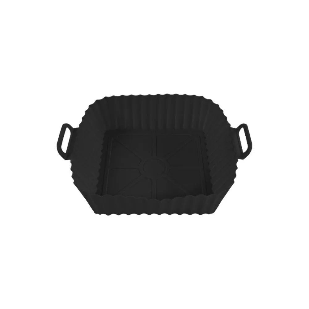Reusable Silicone Air Fryer Tray with Handle – Square Baking Pan Liner for Air Fryers