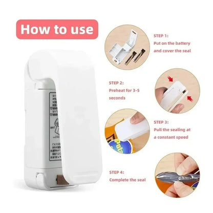 Mini Heat Bag Packaging Sealer Portable Plastic Bag Clip Sealing Machine Food Storage Seal Snack Sealing Kitchen Gadgets