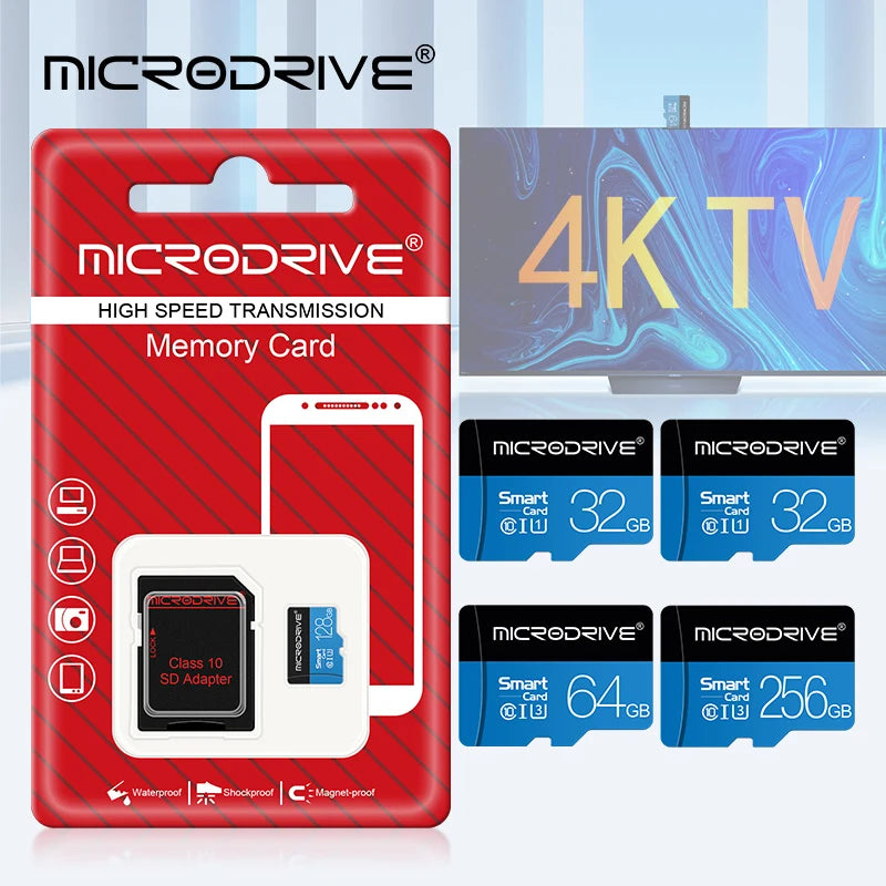 Class 10 Micro TF SD Card – 16GB to 256GB High-Speed Memory Card with SD Adapter for Camera, Phone, Driving Recorder