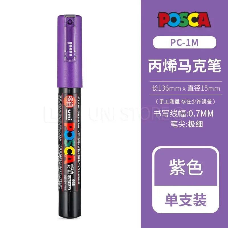 Uni Posca Full Marker Set – Multi-Colours Acrylic Permanent Graffiti Painting Pens