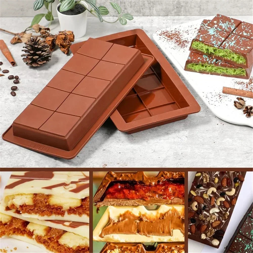 3D DIY Biscuit Baking Tools – Silicone Chocolate Mold for Break Apart Protein Candy, Cake Decorating & Bakery Accessories
