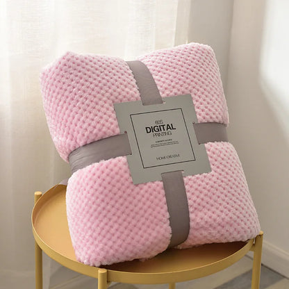 Soft Fleece Baby Blanket – Thick Thermal Swaddle Quilt for Newborn Stroller & Nursery