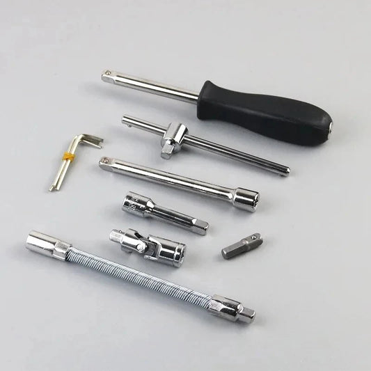 46PCS Car Repair Tool Kit – 1/4-Inch Socket & Ratchet Set for Auto Maintenance & Torque Wrench Jobs