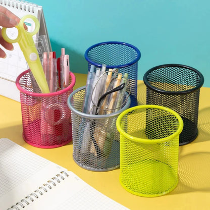 Metal Mesh Pencil Holder – Square Office Desk Organizer for Pens, Markers & Stationery