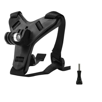 Helmet Strap Mount for GoPro Hero 12/11/10/9/8/7/6/5/4 – Full Face Motorcycle Chin Mount for Action Cameras & Yi Sports Cams