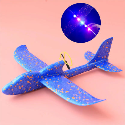 Electric Foam Glider Plane – LED Rechargeable Hand-Throw Airplane Toy for Kids Outdoor Play