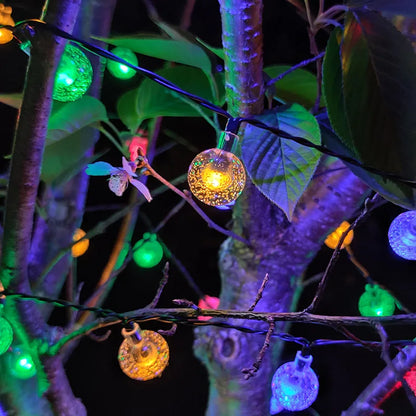 Solar Bubble Ball String Lights – Waterproof LED Water Drop Lights for Outdoor Christmas, Patio, Garden & Holiday Decorations