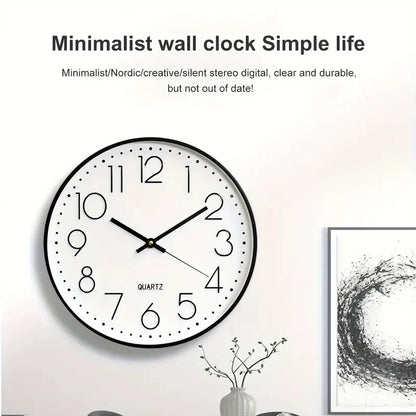 8-Inch Silent Quartz Wall Clock – Minimalist Digital Home Decor for Living Room & Bedroom