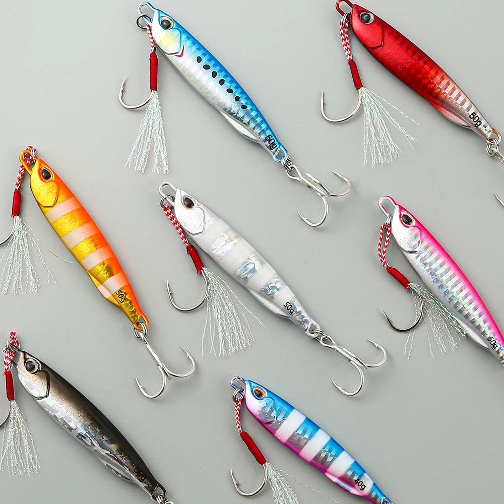 Japen Metal Jig Spoon Lure – 10g–50g Artificial Bait for Shore Casting & Sea Bass Fishing