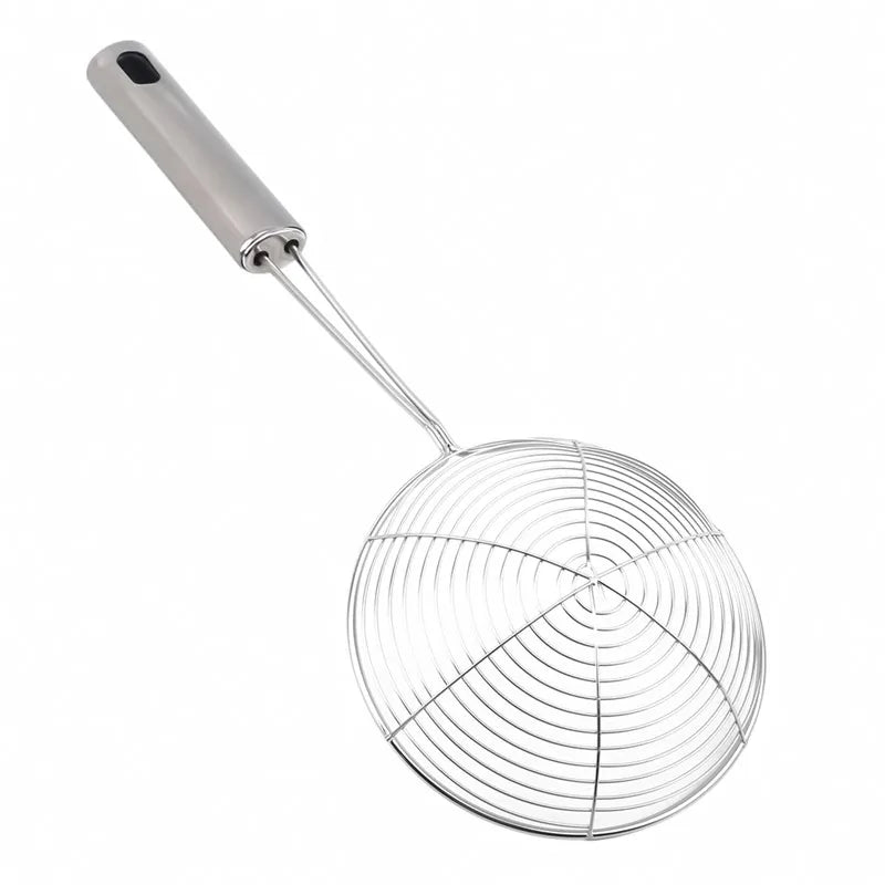 Stainless Steel Oval Skimmer – Fine Mesh Oil Strainer for Frying & Cooking