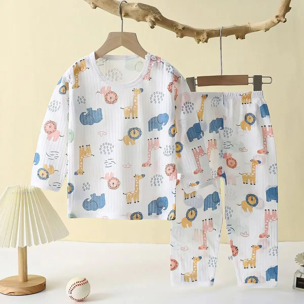 Children's Cotton Pajama Set – Long/Short Sleeve Homewear for Boys and Girls (Autumn/Winter)