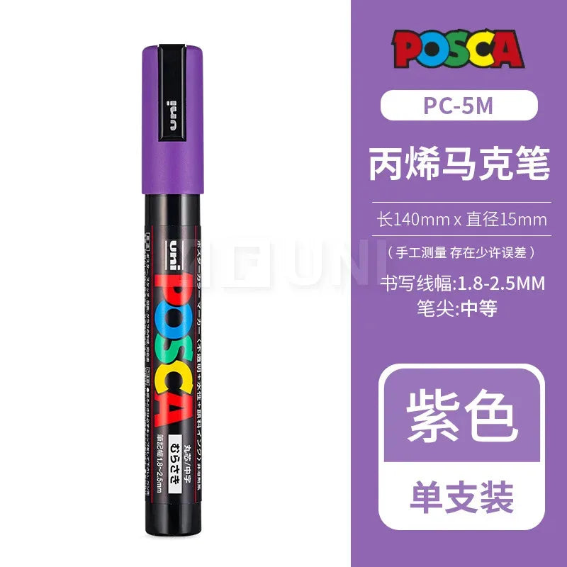 Uni Posca Full Marker Set – Multi-Colours Acrylic Permanent Graffiti Painting Pens