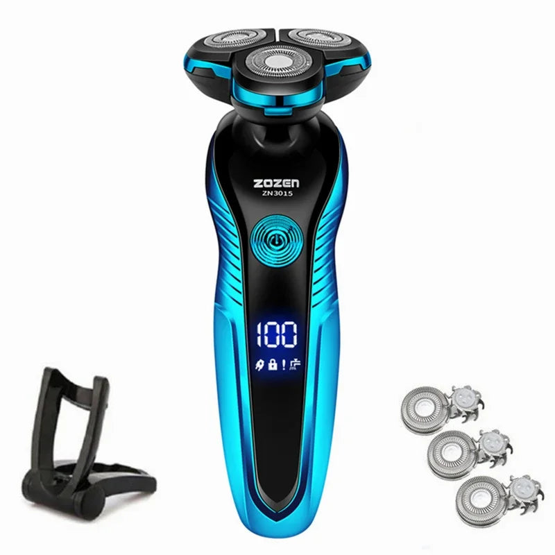 ZOZEN Electric Shaver – Rechargeable Waterproof Razor for Wet & Dry Beard & Body Hair Trimming